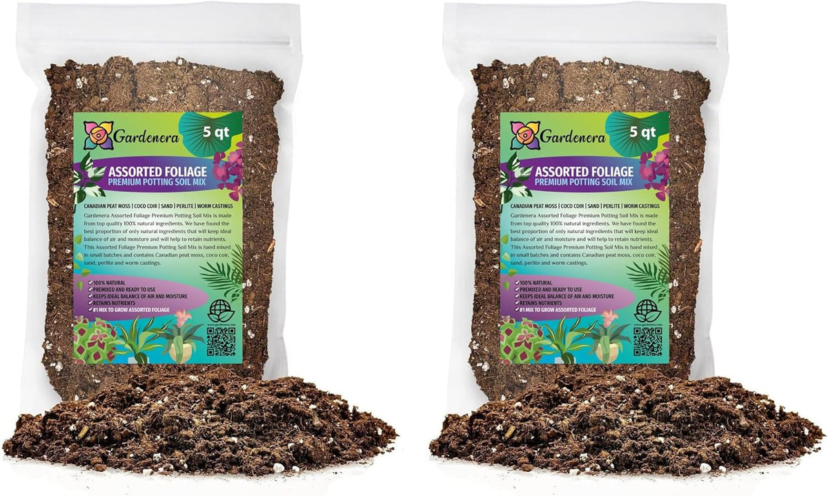 Gardenera Assorted Foliage Potting Soil - All-Natural Blend for Thriving Diverse Foliage Displays