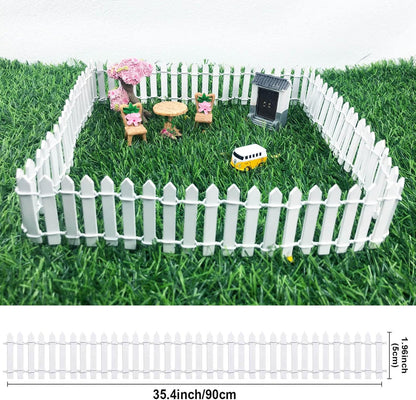 Miniature Fairy Garden Fence 35 Inches,Fairy Garden Accessories Outdoor Wood Picket Fence,DIY