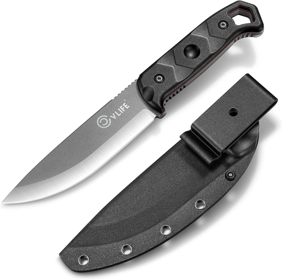 CVLIFE Full Tang Fixed Blade Knife with Sheath,Sharp Blade Made of D2 Steel with Nylon Fiberglass