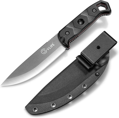 CVLIFE Full Tang Fixed Blade Knife with Sheath,Sharp Blade Made of D2 Steel with Nylon Fiberglass