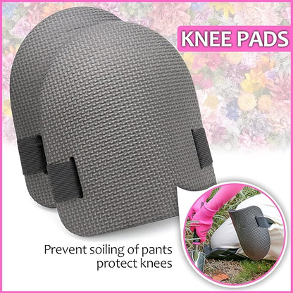 THINKWORK Pink Garden Tools, Gardening Gifts for Women, with 2 in 1 Detachable Storage Bag, Trowel