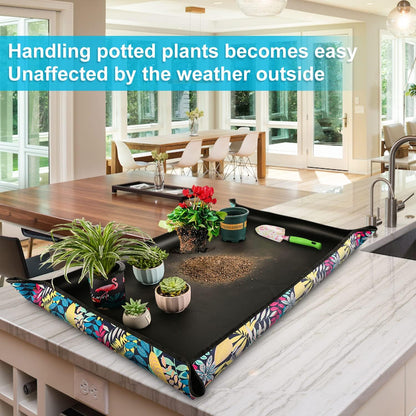 Extra Large Repotting Mat for Indoor Plant Transplanting and Mess Control 43.5"x 29.5" Thick
