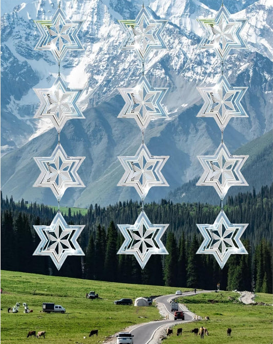 Stainless Steel Wind Spinner - Reflective Garden Spinner to Scare Birds Away, Sparkly Outdoor Decor