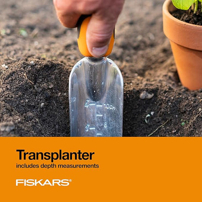 Fiskars 3-in-1 Garden Tool Set, Includes Trowel, Transplanter, and Cultivator for Outdoor