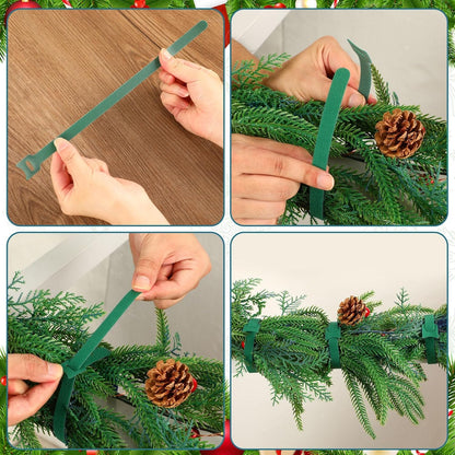 100 Pcs Christmas Garland Ties 12Inch Adjustable Holiday Garland Twist Ties for Holiday Christmas