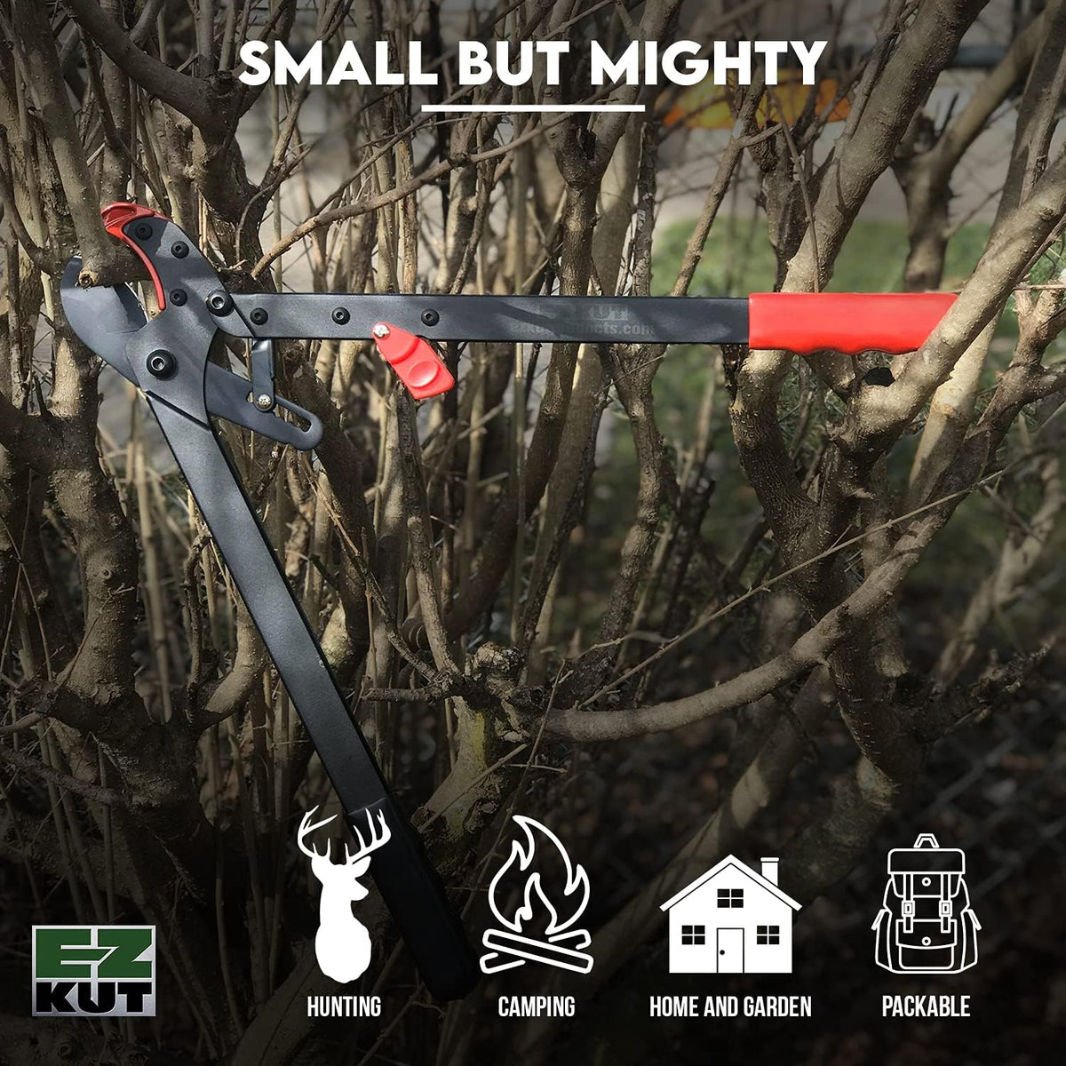 EZ Kut BranchCutter Anvil Loppers. Ratcheting Tree Cutter - Sub Compact Lightweight Packable