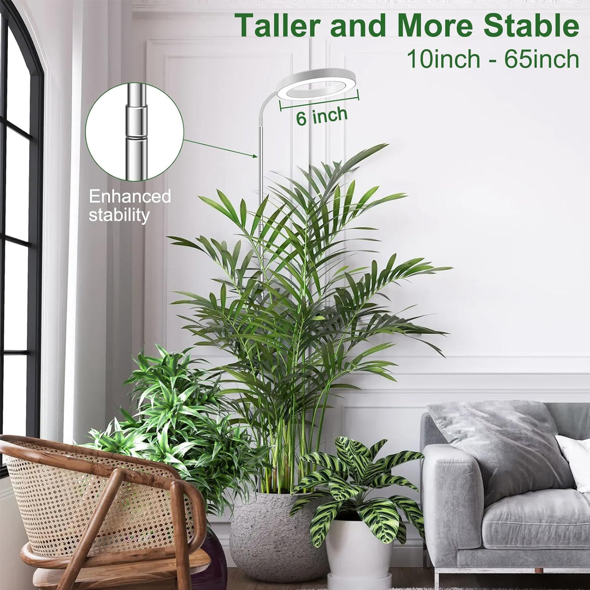 Wolezek Grow Lights for Indoor Plants Full Spectrum, 80 LEDs 3 Colors, 65in Large Plant Lights for