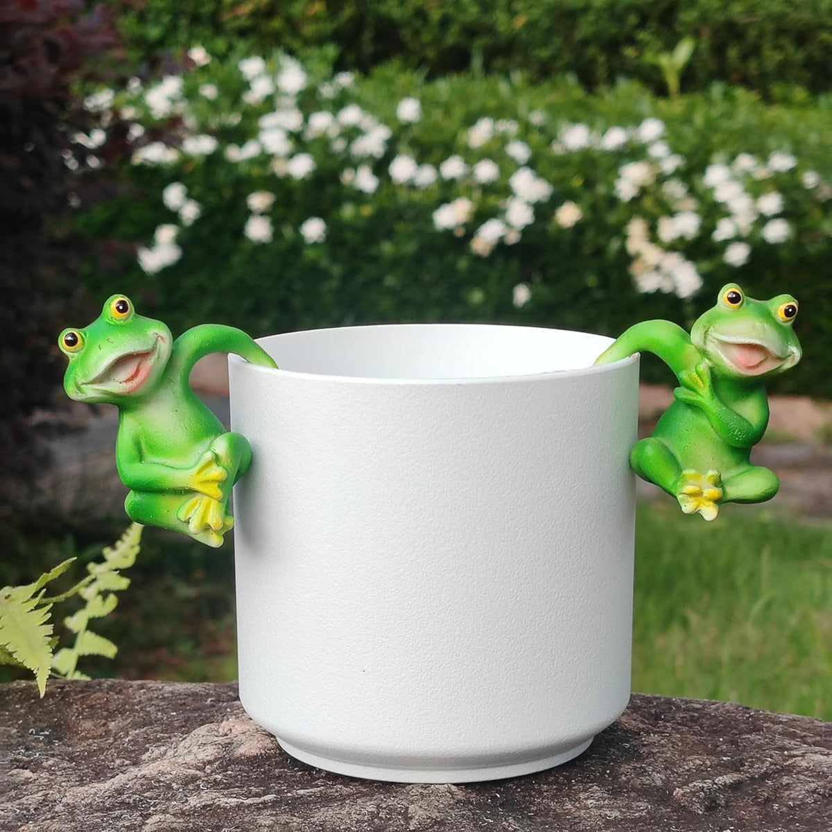 3 PCS Playful Frog Statues Pot Hugger Decorations for Plant, Miniature Frog Figurines,Women