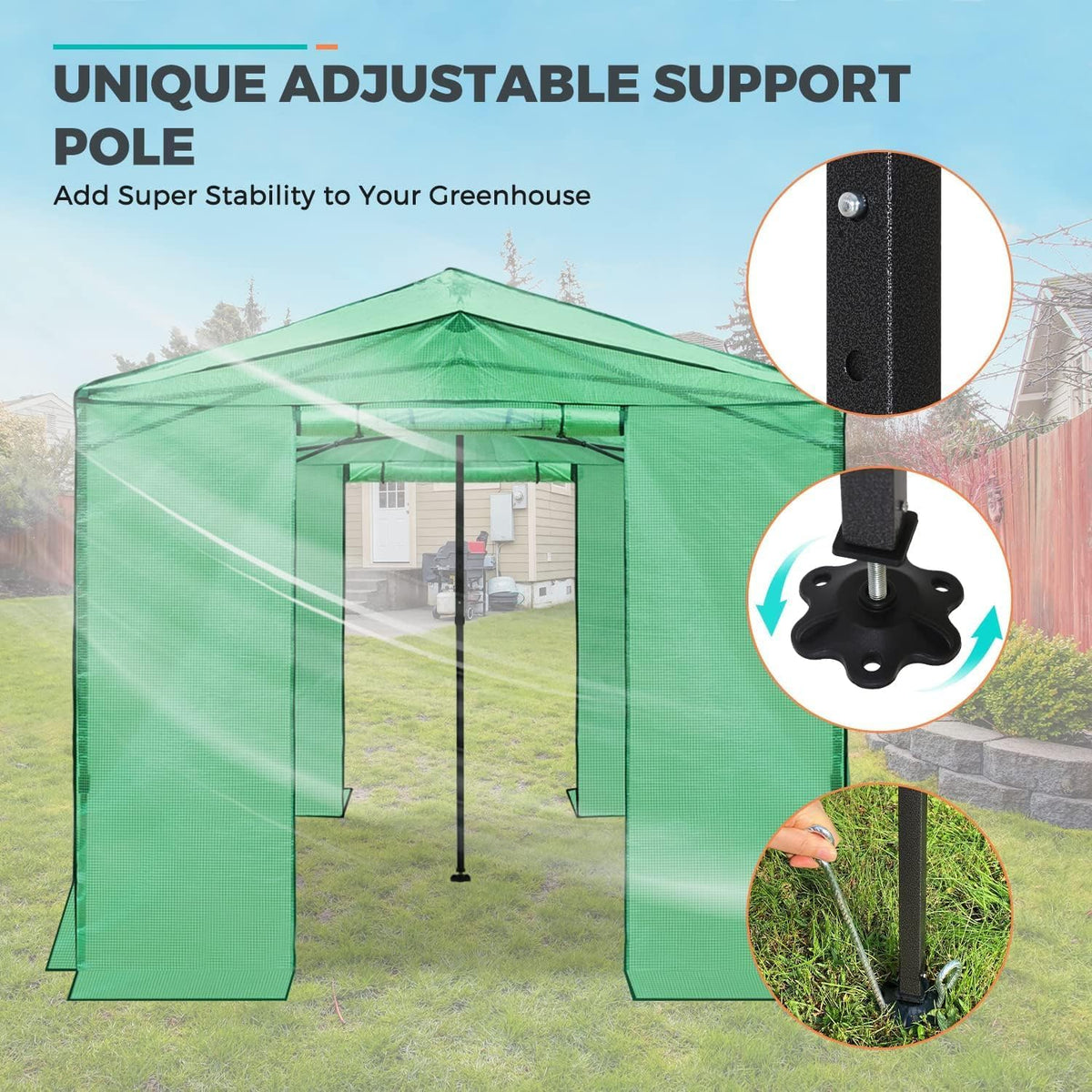 EAGLE PEAK Instant Pop-up Greenhouse, Indoor Outdoor Plant Gardening Green House, Roll-Up Zipper