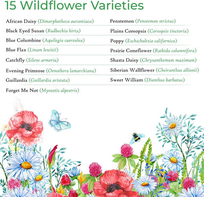 Created By Nature Alaska Wildflower Seed Mix, 15 Flower Varieties, 53,000 Seeds