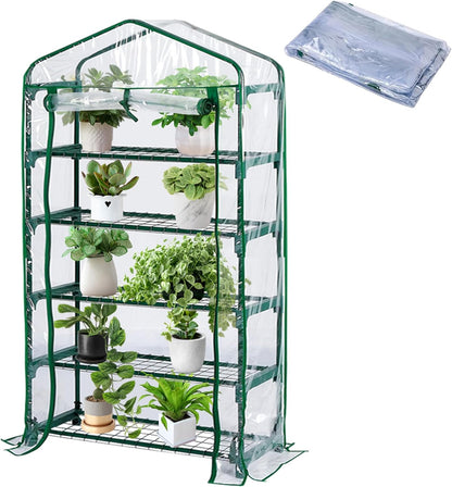 DECOHS Extra Wide 5 Tier Greenhouse Replacement Cover- 75 x 40 x 19 Inch Clear PVC Plant Gardening