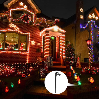 Jetec 60 Pieces Christmas Light Stakes Universal Yard Lawn Holiday 7.5 Inches Light Ground Stakes