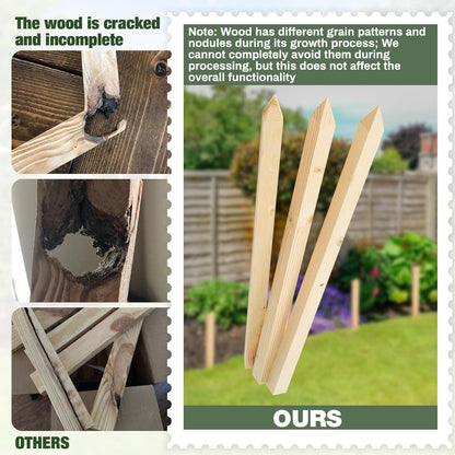 48 Pieces Wooden Garden Stakes 18 x 0.75 Inch Grade and Survey Stakes Wooden Garden and Sign Posts