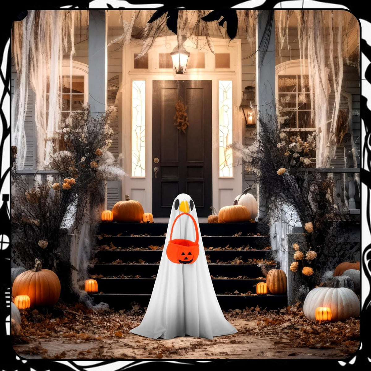 Abbylike Halloween Porch Goose Outfit Ghost Goose Outfit Fall Halloween Geese Costume Clothes with