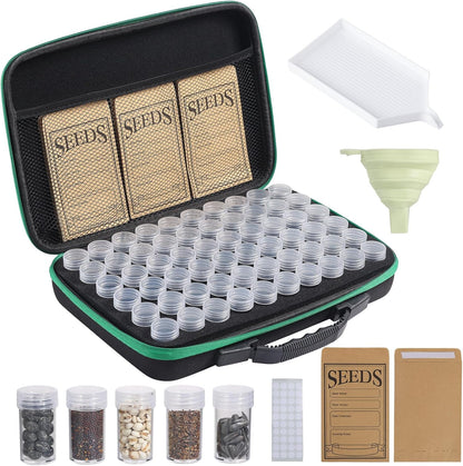 Seed Storage Box, Portable Seed Saving Box, Sturdy Seed Organizer Kit Seed Envelopes Funnel Label