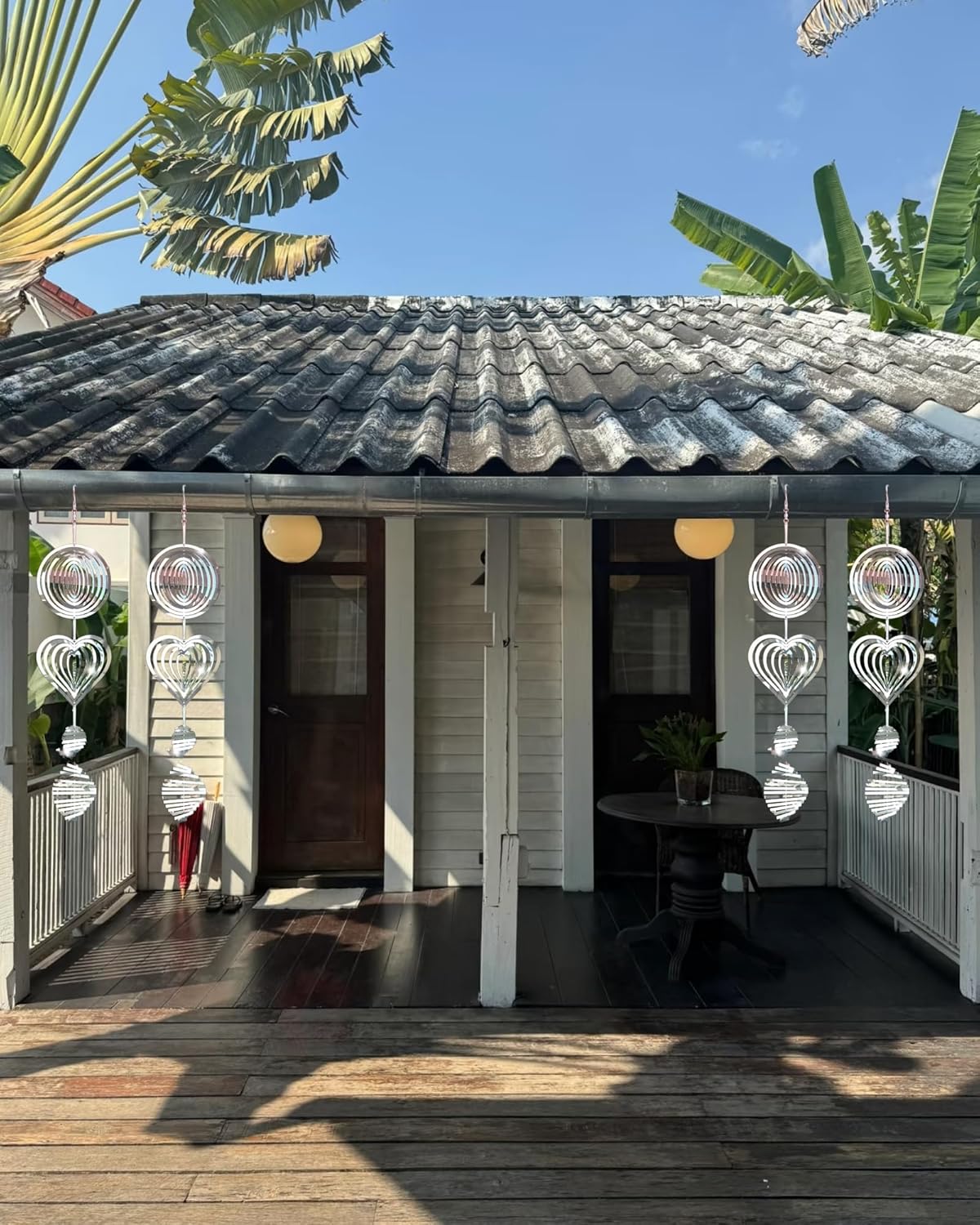 3D Wind Sculptures & Spinners Flowing-Light Effect Wind Spinners Outdoor Garden Decor Metal Square