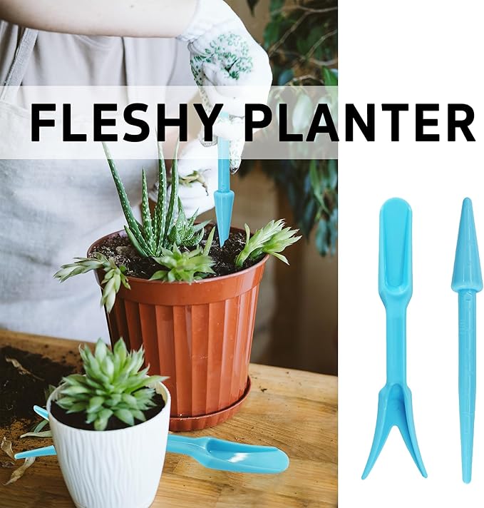 6PCS Mini Garden Hand Succulent Transplanting Tools Set, Plastic Seedling Dibber and Digging Tools