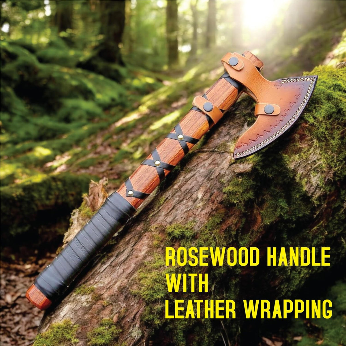 Viking Axe of Ragnar Lothbrok Hunting Axe with Rosewood Handle - Hand-Forged High Carbon Steel
