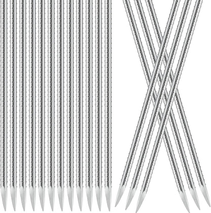 Gisafai 24 Pcs 16 Inch Giant Skeleton Accessories Heavy Duty Ground Anchors Steel Plant Support