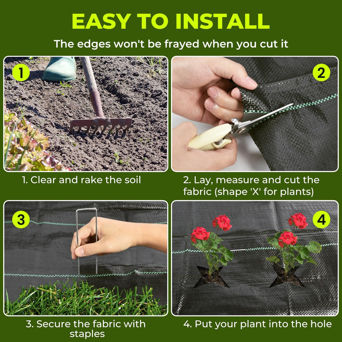 4ft x 300ft Weed Barrier Landscape Fabric, 3.2oz Heavy Duty Woven Fabric