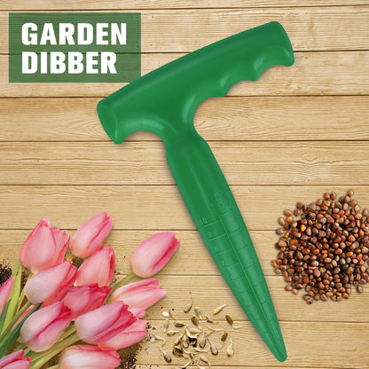 Seed Planter Tool, 6.9" Dibber Garden Tool, Plastic Seed Dibbler for Planting, Bulb Digger Garden