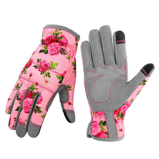 YRTSH Leather Gardening Gloves for Women, Flexible Breathable Garden Gloves,Thorn Proof Working