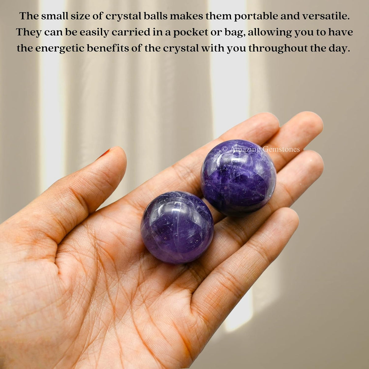 Amazing Gemstone Amethyst Crystal Ball - 1" Inches Crystal Sphere Meditation Balls for Witchcraft
