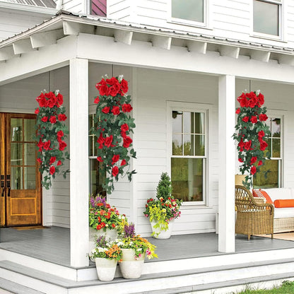 RECUTMS Hanging Rose Flowers Artificial Vine PlantsFlower Garland for Home Room Garden Wedding