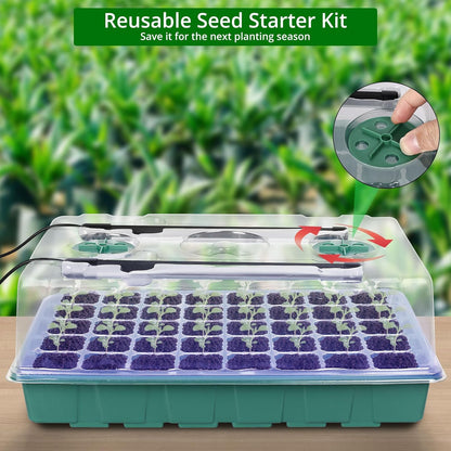 Sondiko Seed Starter Tray with Grow Light, Intelligent Display Digital Controller, 80 Cells Seed