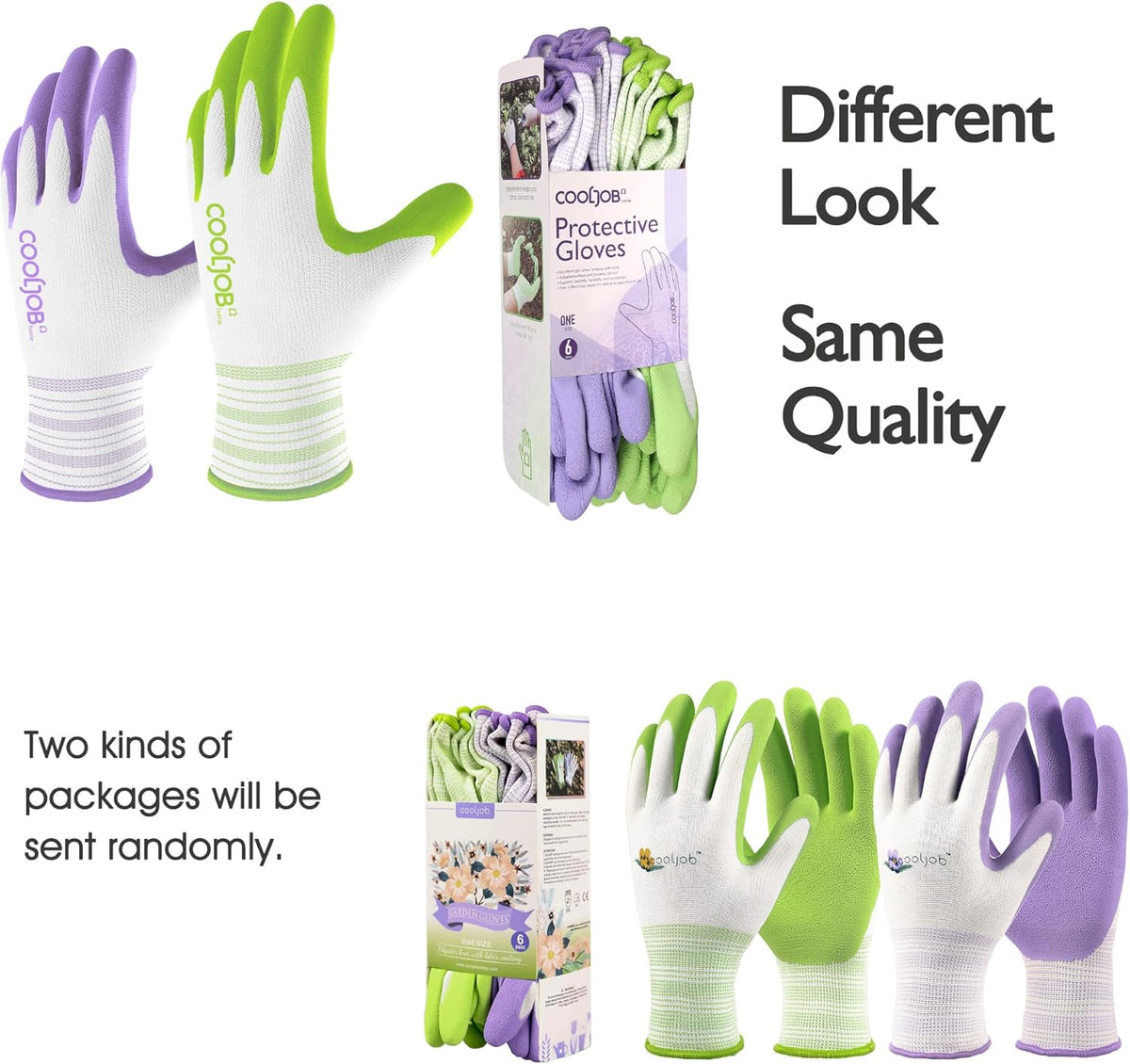 COOLJOB 6 Pairs Gardening Gloves for Women Ladies, Breathable Rubber Coated for Yard Garden