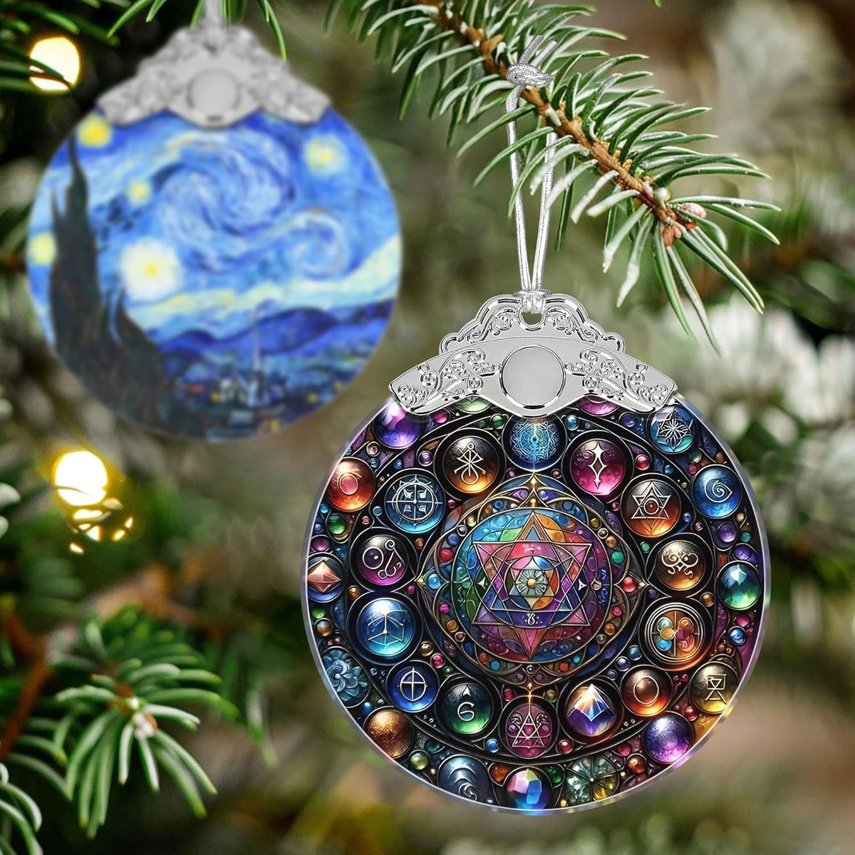 Alchemy Stained Glass Ornament - Christmas Ornament - Christmas Decorations for Tree - Holiday