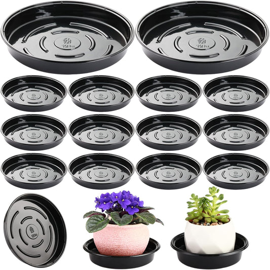 Plant Saucer 15 Pack Plant Trays for Pots 12 Inch Plastic Plant Saucers for Outdoors and Indoors