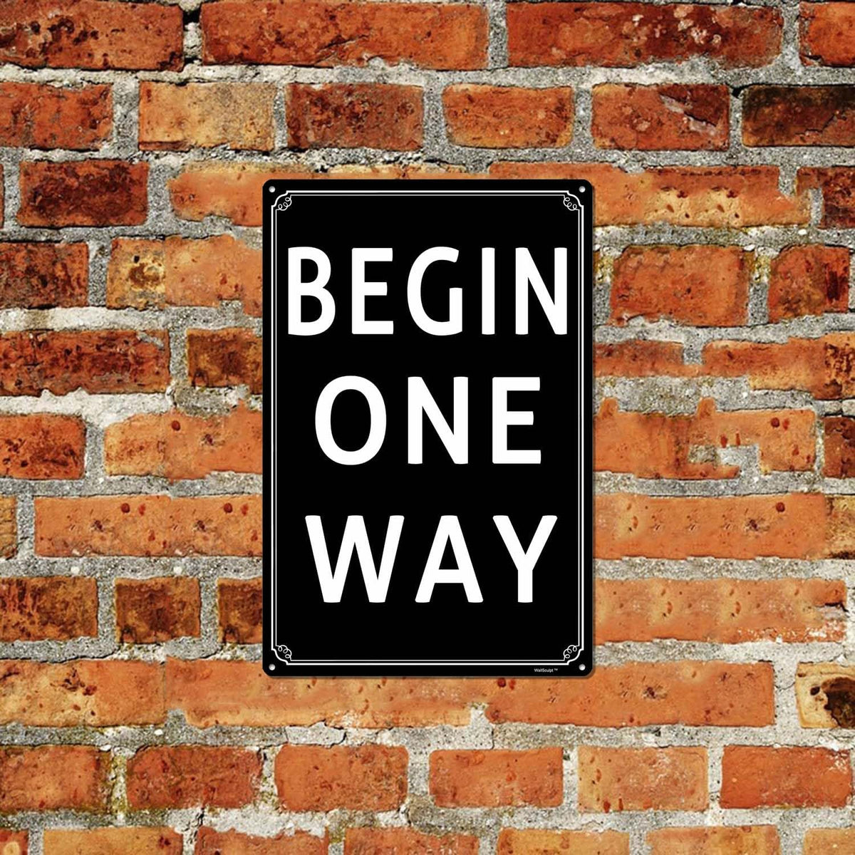 8x12" Begin One Way Parking Lot Sign - High-Intensity Grade Aluminum, Weatherproof &