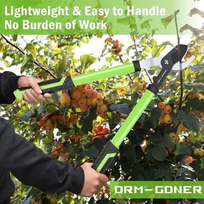 23" SK5 Dual-Blade Loppers Cuts 2" Dry/Wet Branches - Triangular Steel Tube & SecureLock, Heavy