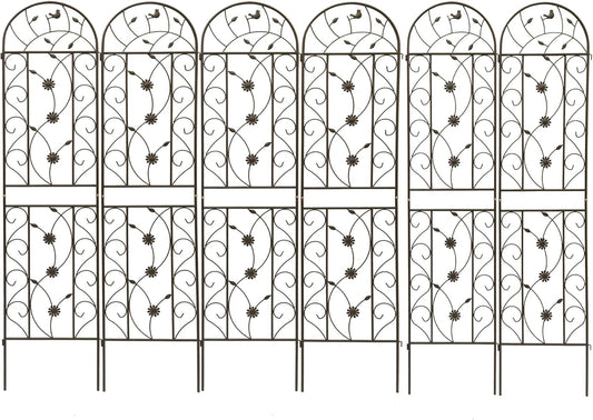 6 Pack Metal Garden Trellis 86.7" Tall Outdoor Climbing Plant Support for Roses, Flowers, Rustproof