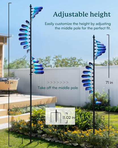 Wind Spinners Outdoor, 93" Large Metal Wind Spinners for Yard and Garden, Kinetic Wind Sculptures &