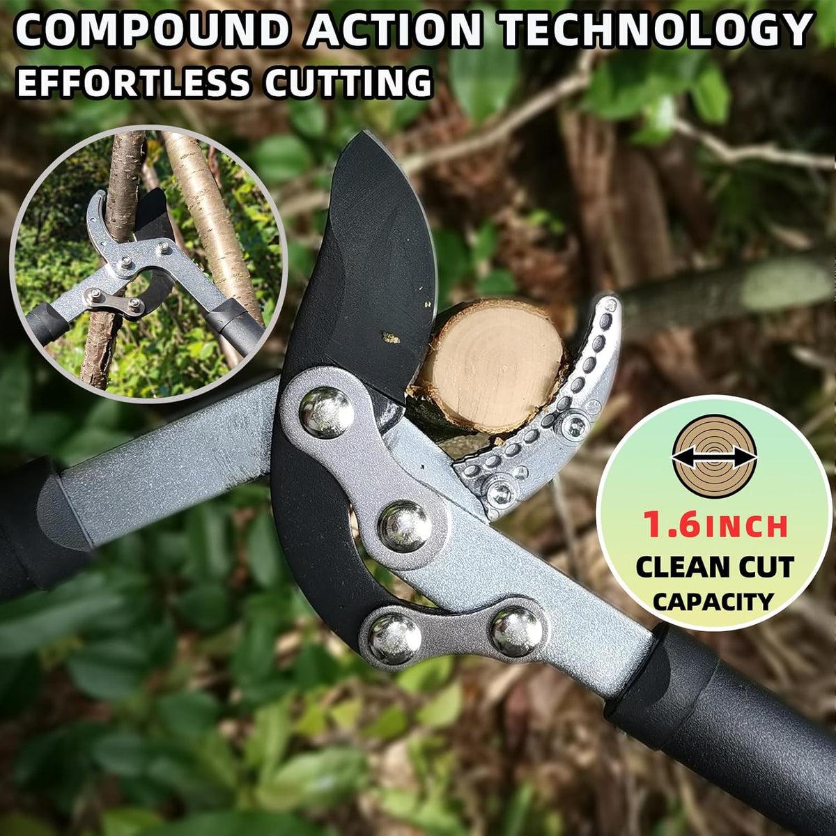 Loppers Hedge Shears & Pruners Combo Set 3-Piece Hedge Clippers, Heavy Duty Tree & Shrub Care Kit