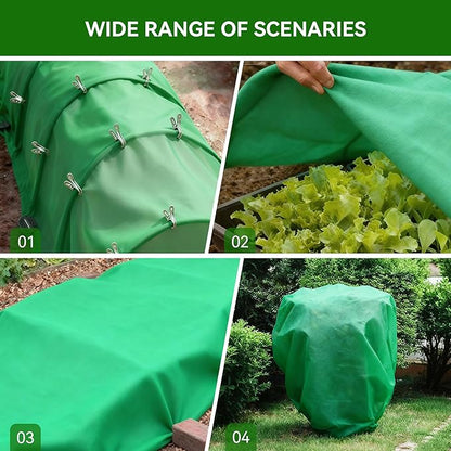 Plant Covers Freeze Protection kit，1.8 oz/yd²-10 ft x 33 ft Thickened Floating Row Cover for