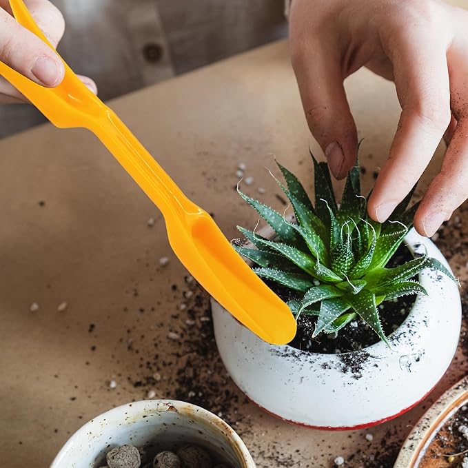 6PCS Mini Garden Hand Succulent Transplanting Tools Set, Plastic Seedling Dibber and Digging Tools