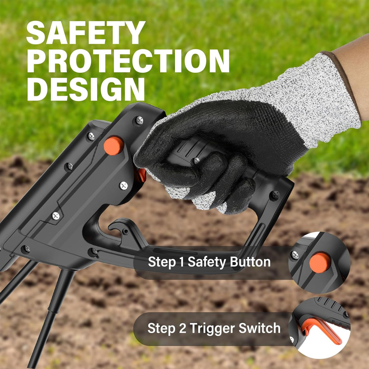 MAXLANDER Electric Tiller Cultivator, 14 Inch 12 Amp Corded Tiller for Gardening with Foldable