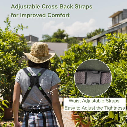 Extra Size Gardening Apron Waterproof Cross Back Apron Women, 600D Polyester Heavy Duty Men Apron