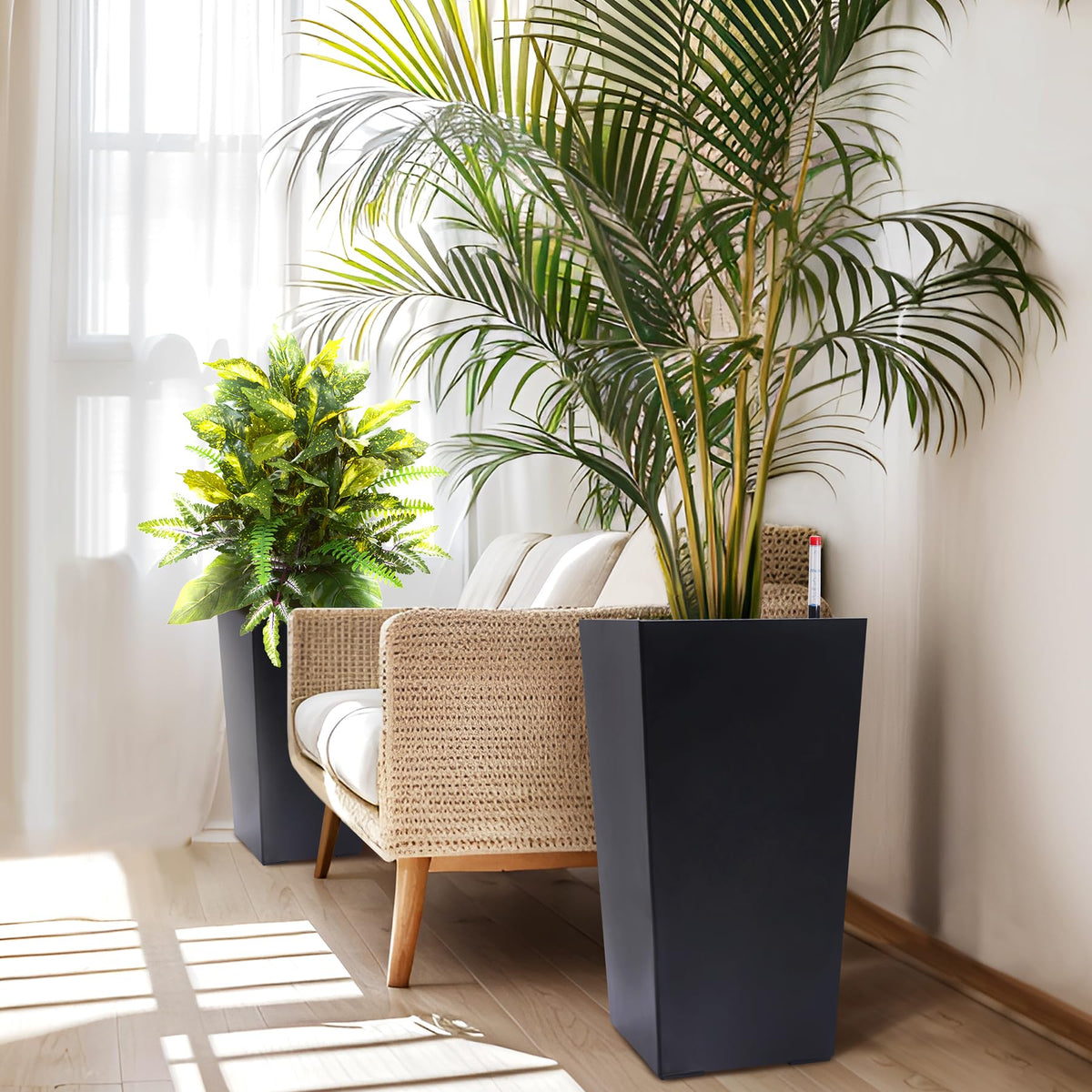 Garvee 22.5" Tall Planters Set of 2, Outdoor＆Indoor Planter Pots