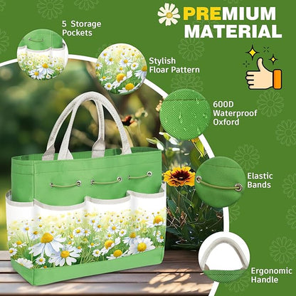 22Pcs Garden Tools Set for Women,Heavy Duty Hand Tool Kit with Large Tote Bag/Repotting