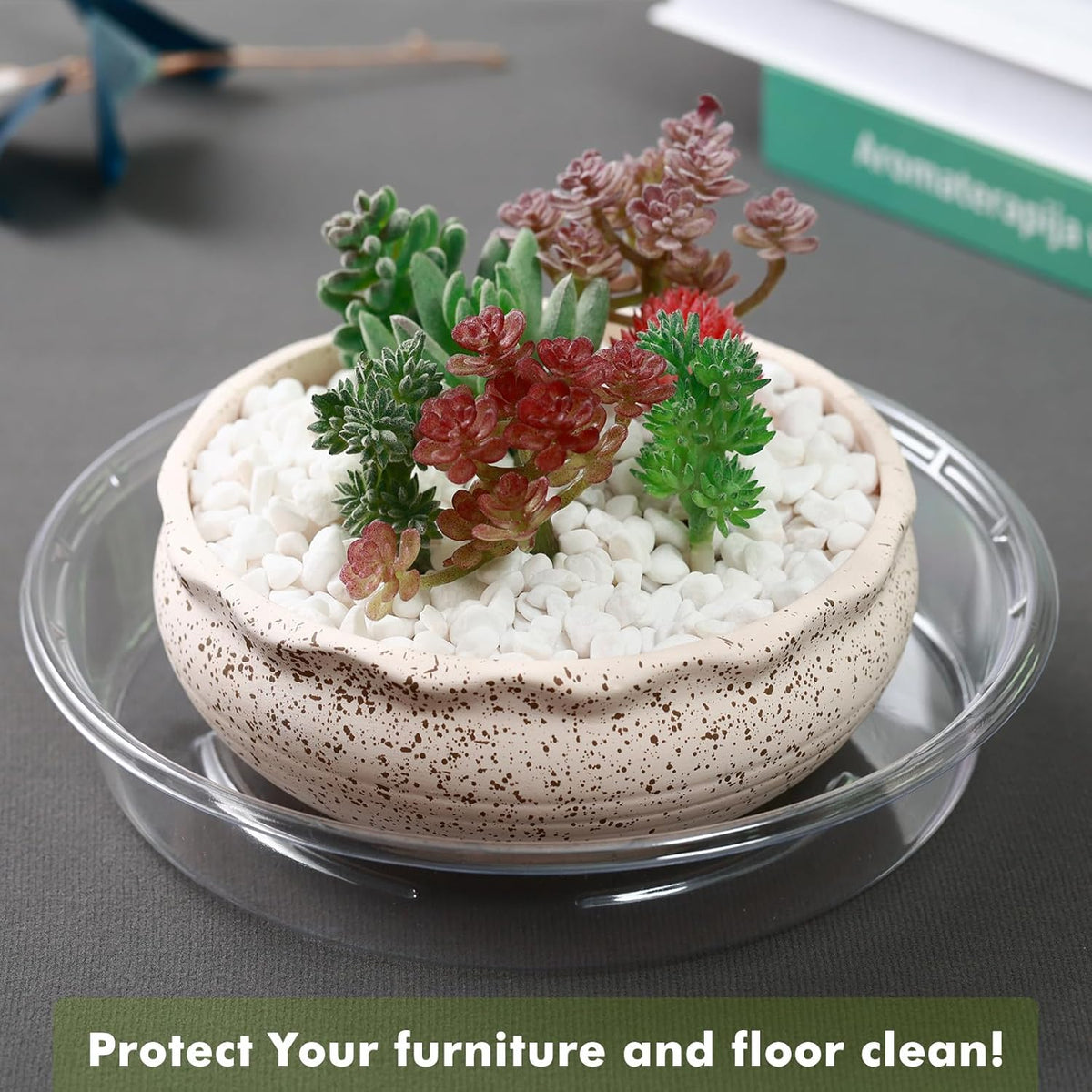 Plant Saucer 40 Pack Plant Trays for Pots 8 Inch Plastic Plant Saucers for Outdoors and Indoors