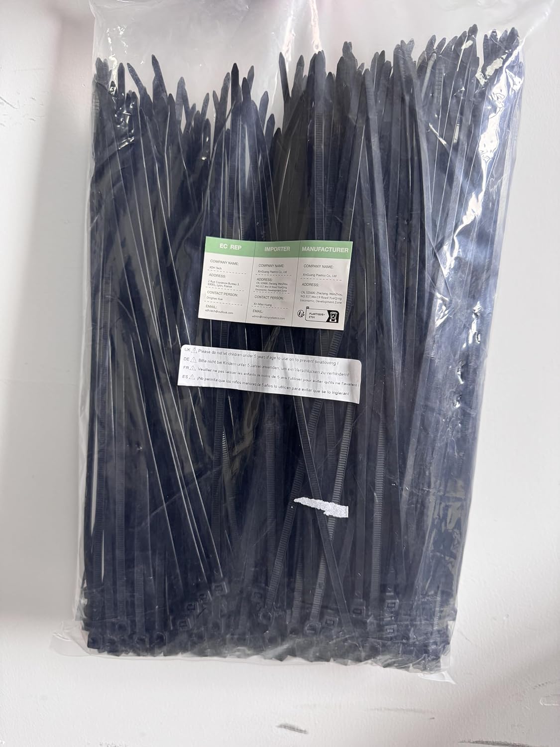 XINGO 10 Inch Cable Zip Ties (500 Pack), 40 Lbs Tensile Strength-Heavy Duty, Self-Locking Nylon