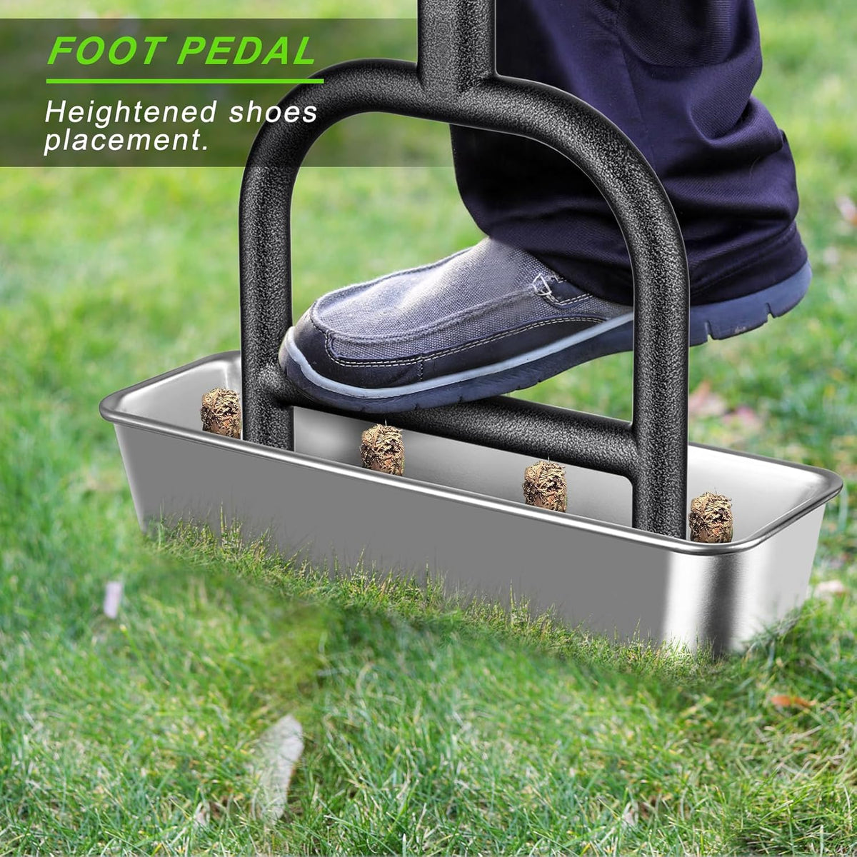 Dolibest Lawn Coring Aerator, Manual Grass Aerating Tool with Stainless Steel Soil Core Storage