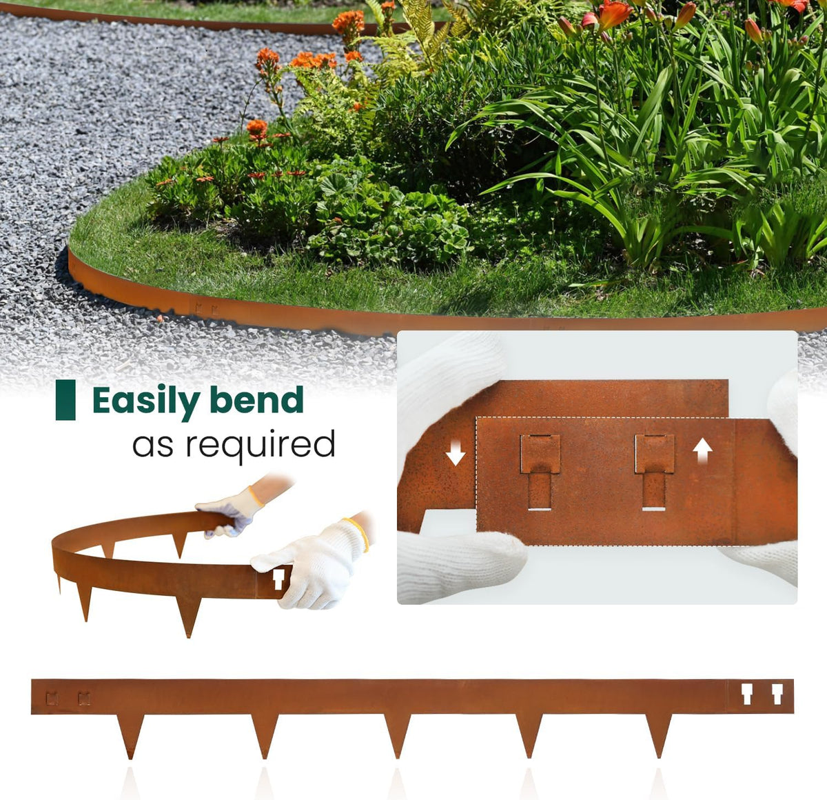 Corten Steel Landscape Edging 40 Inch Strips Steel Landscape Edging Metal Garden Edging Border
