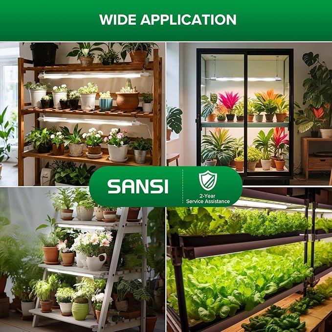 SANSI Grow Lights for Indoor Plants, 25W Plant Lights for Indoor Growing, 2FT 4000K Full Spectrum
