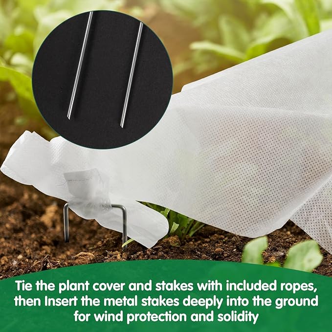 Plant Covers Freeze Protection, 10ft x 30ft 1.41oz/yd² White Frost Cloth Plant Blankets with 20
