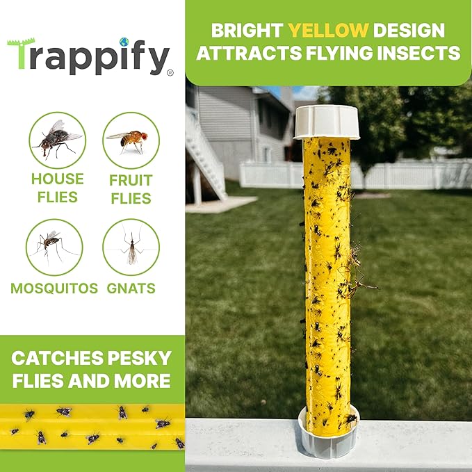 Trappify Hanging Fly Traps Outdoor: Fruit Fly Traps for Indoors | Gnat Trap | Gnat Traps for House